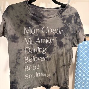 Anthropologie Charcoal Tie-Dye Tee